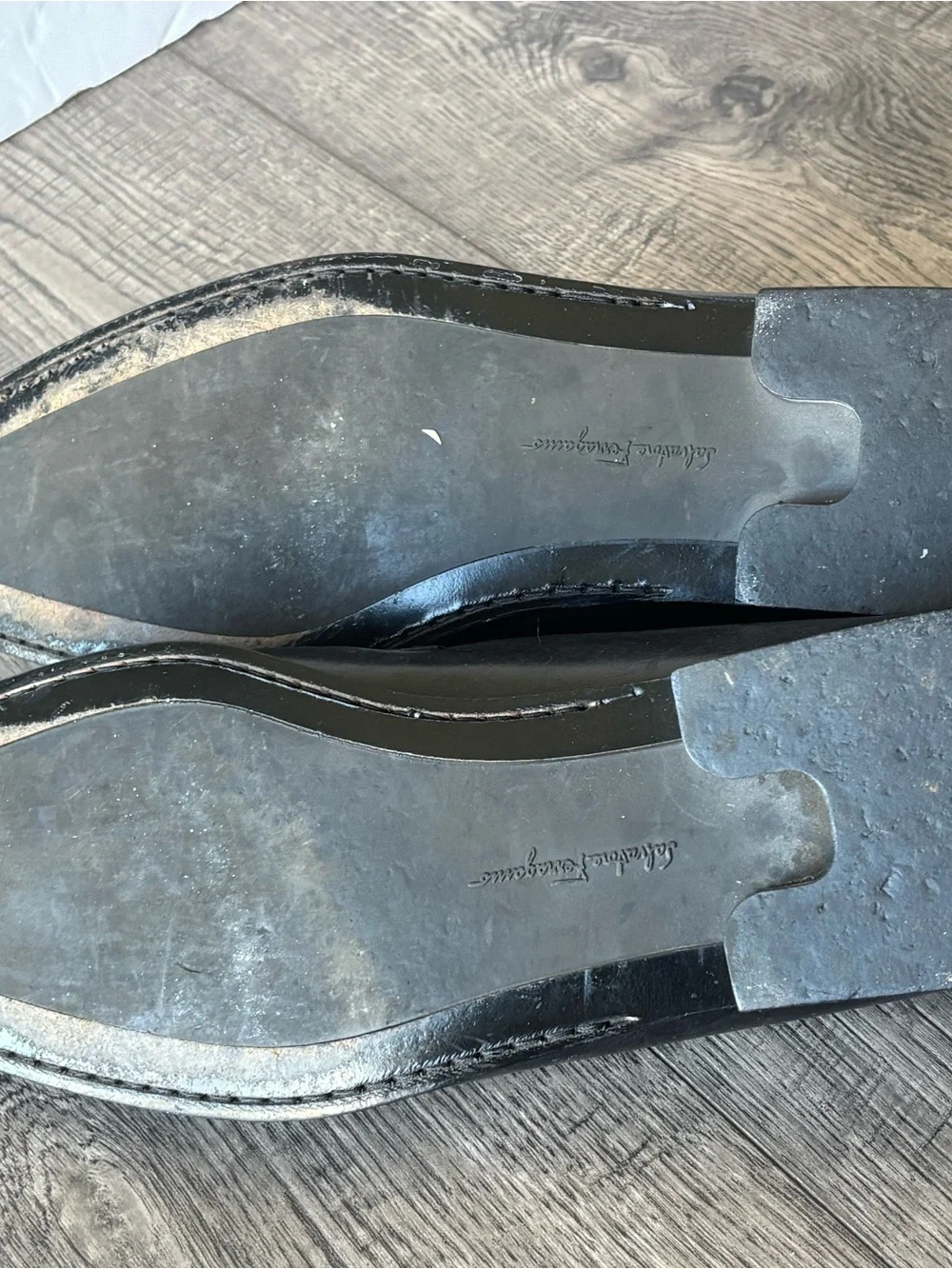 Salvatore Ferragamo Black Leather Bit-Detail Slip-On Loafers